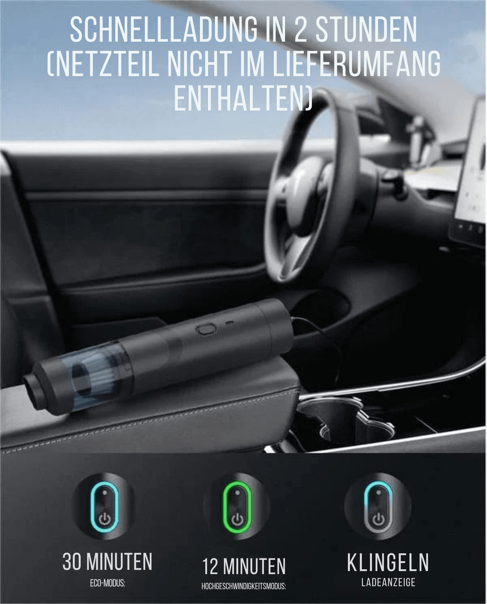 SchmutzSchreck™ / Kabelloser Autostaubsauger mit hoher Leistung 12000Pa/30AW - Sopheria