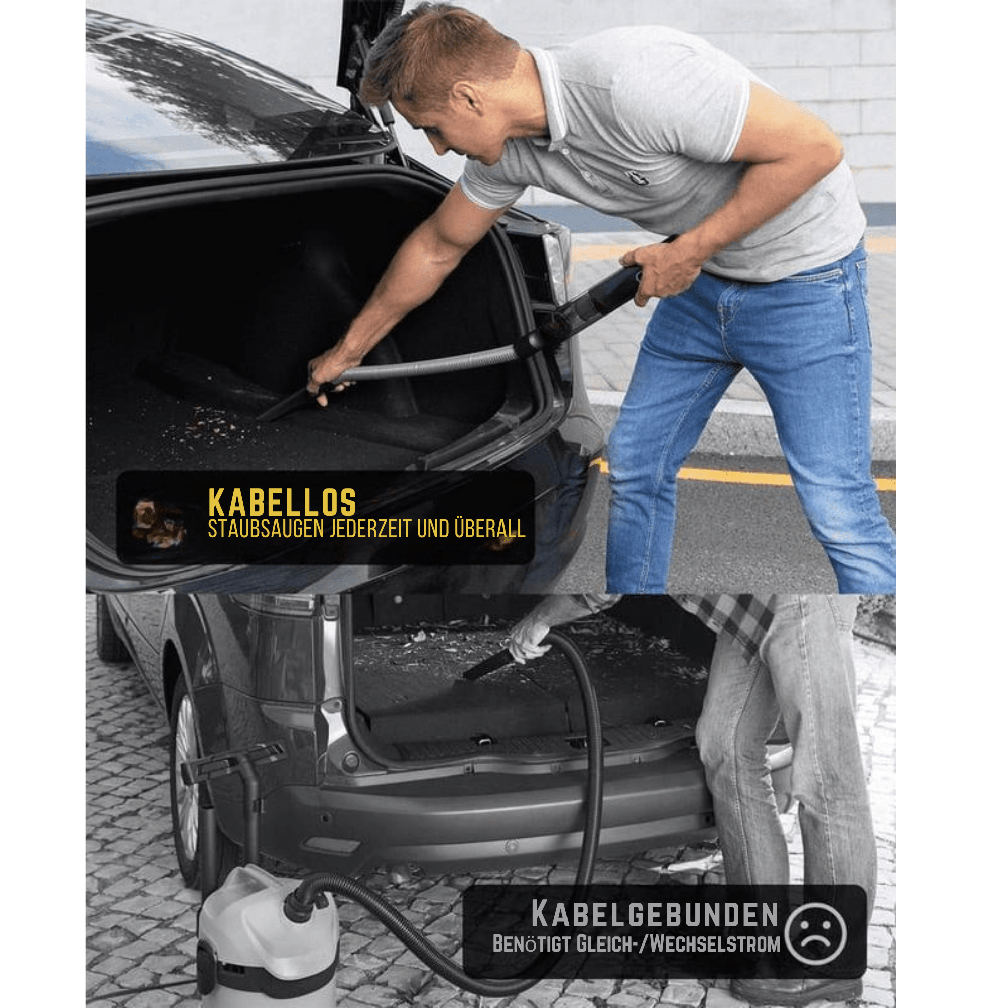 SchmutzSchreck™ / Kabelloser Autostaubsauger mit hoher Leistung 12000Pa/30AW - Sopheria