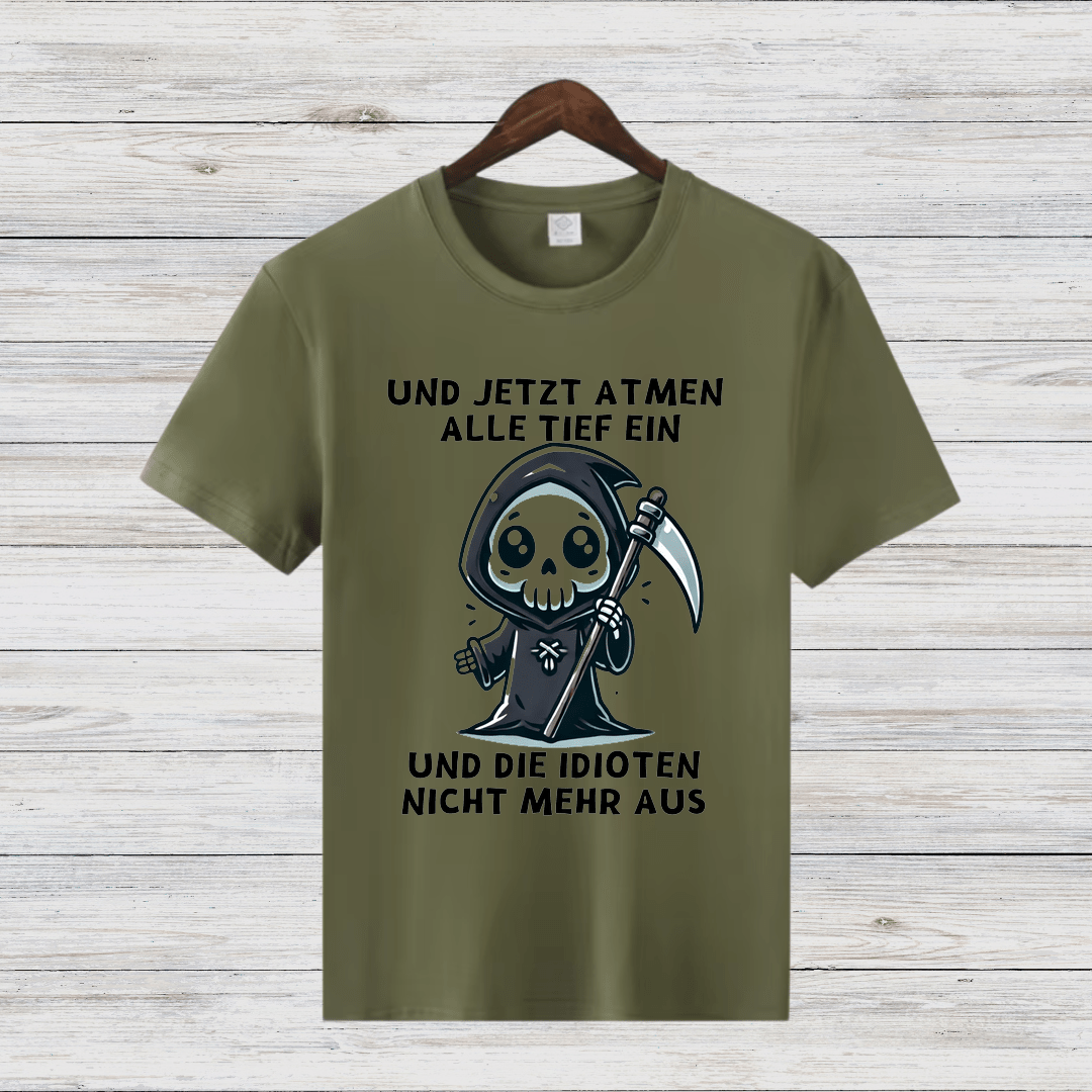 Sensenmann Shirt | Humorvolles Statement | Lustiges Winterdesign | Damen T-Shirt für kalte Tage - Sopheria
