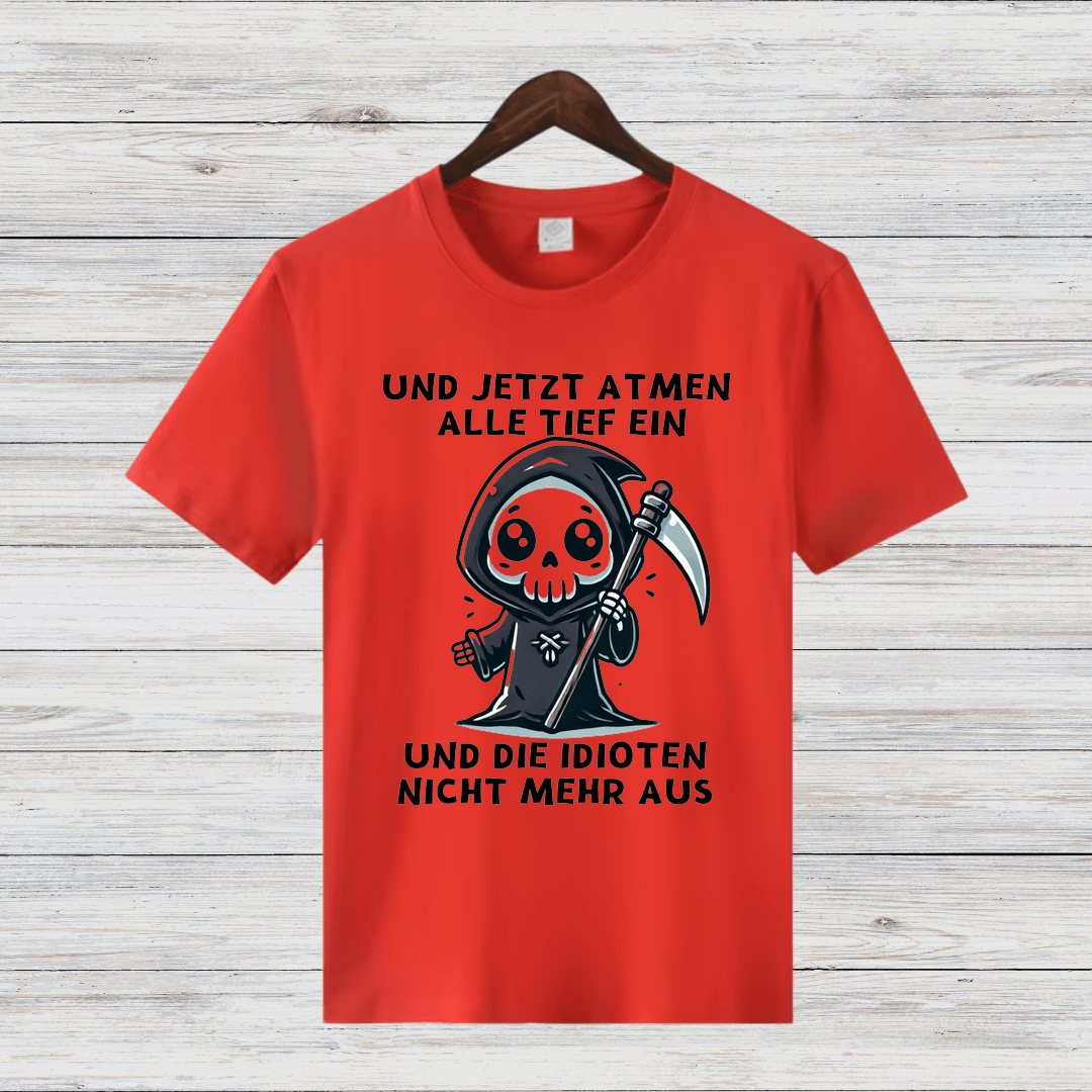 Sensenmann Shirt | Humorvolles Statement | Lustiges Winterdesign | Damen T-Shirt für kalte Tage - Sopheria