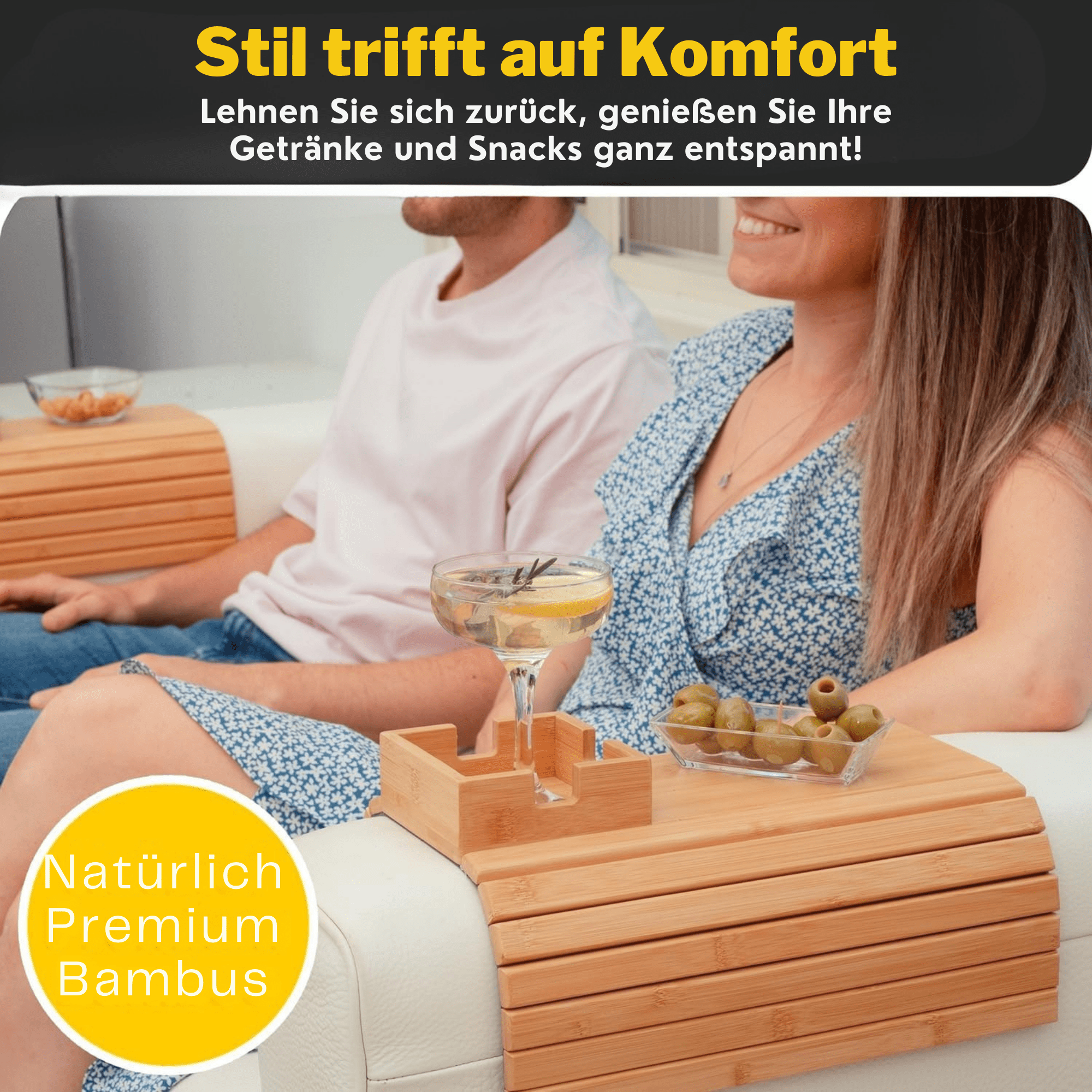 SnackStütze™ / Bambus-Couchbecherhalter – Der beste Freund Ihres Sofas - Sopheria