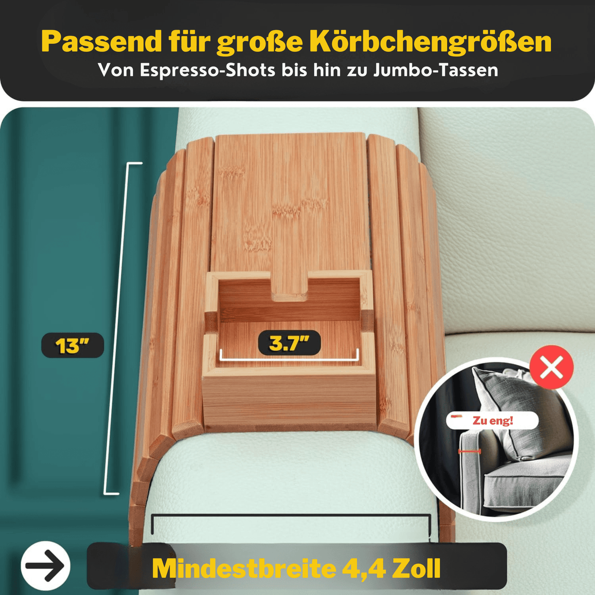 SnackStütze™ / Bambus-Couchbecherhalter – Der beste Freund Ihres Sofas - Sopheria