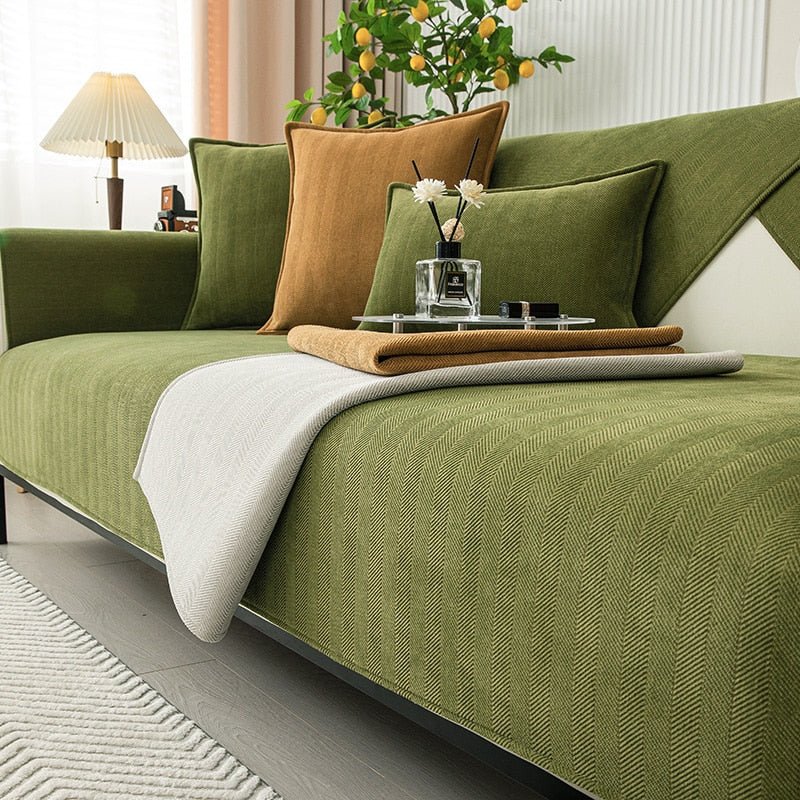 SofaSchild™ / Luxuriöser Chenille-Herringbone-Sofaschoner - Sopheria