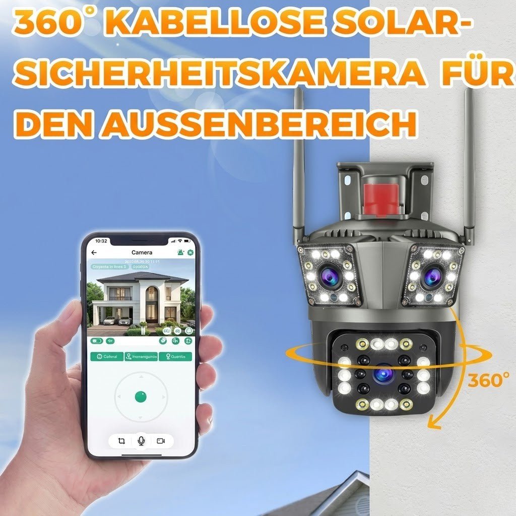 Solvanta - 360° kabellose Solar-Überwachungskamera für den Außenbereich - Sopheria