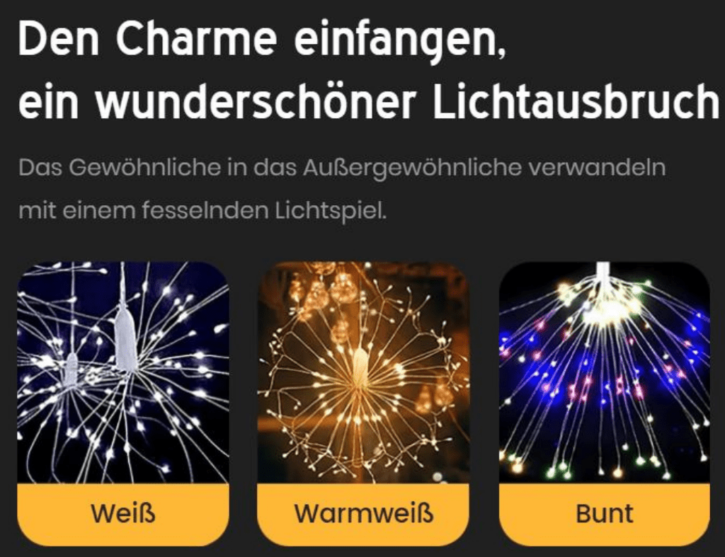 Sparklora - Solarbetriebene hängende Feuerwerkslichter - Sopheria