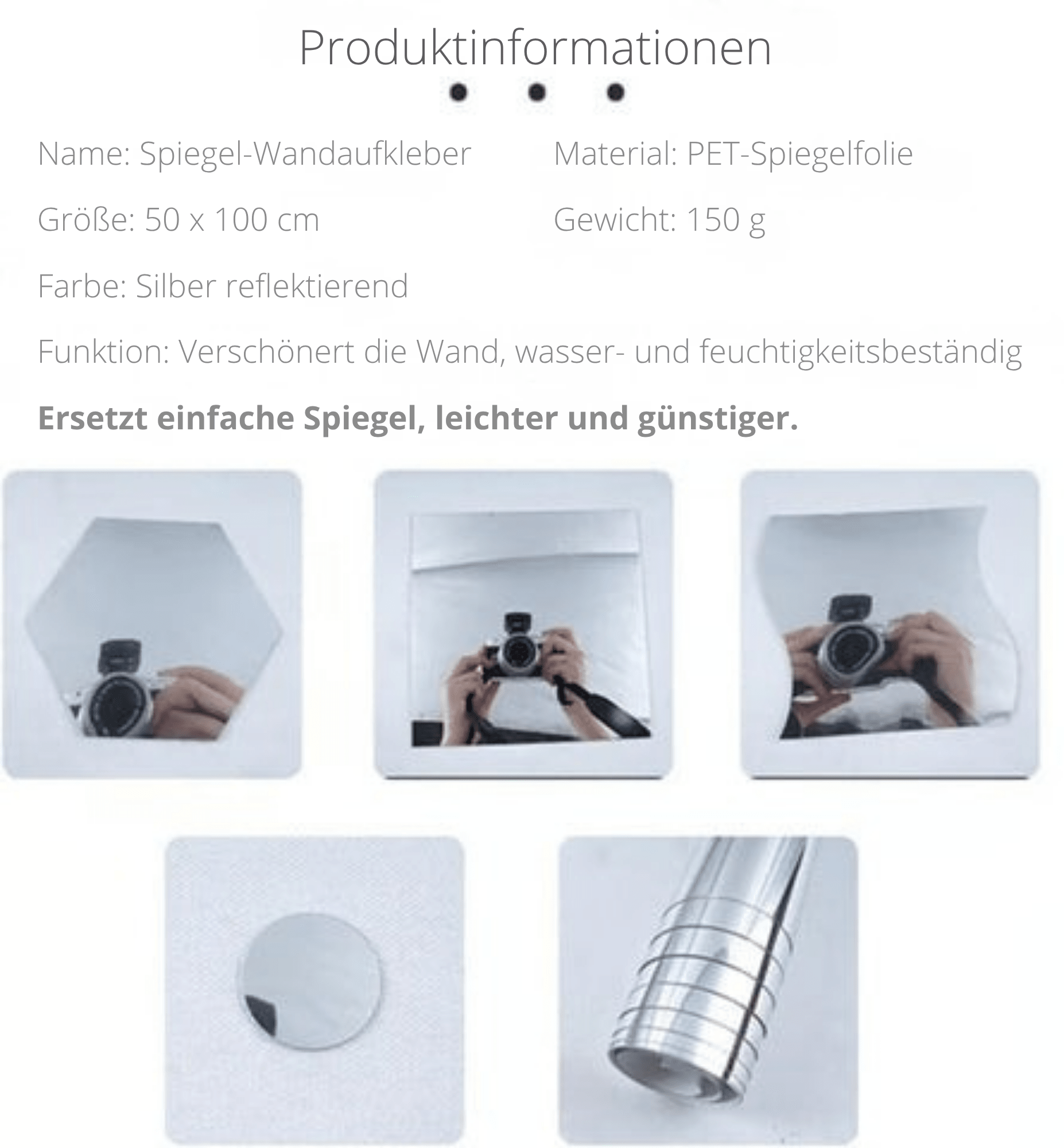 SpiegelFlex – Selbstklebende Spiegelfolie - Sopheria