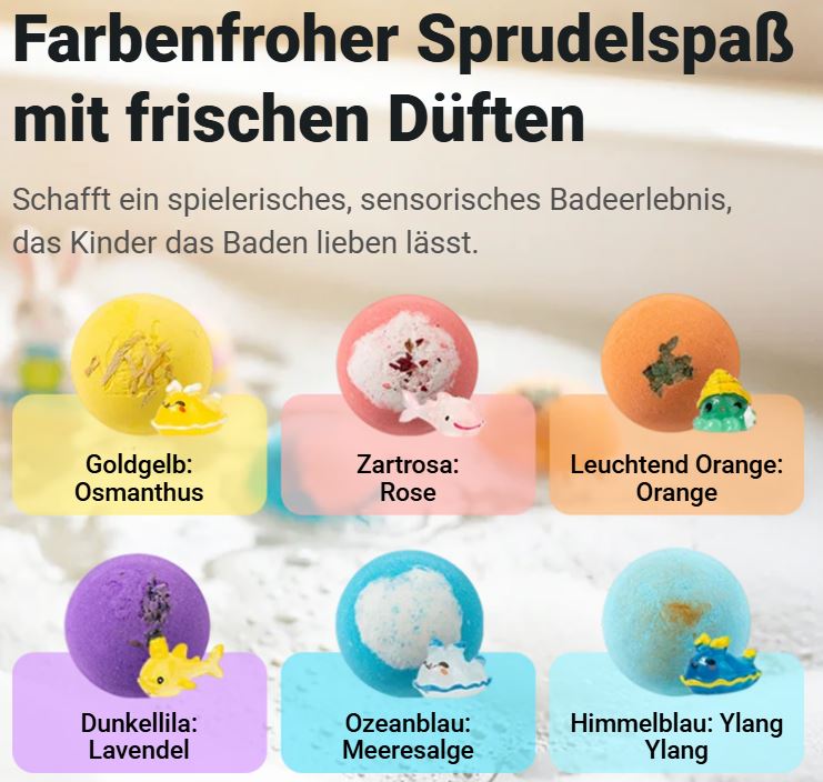 SplashToy - 12 Überraschungs Badebomben für magischen Badespaß - Sopheria