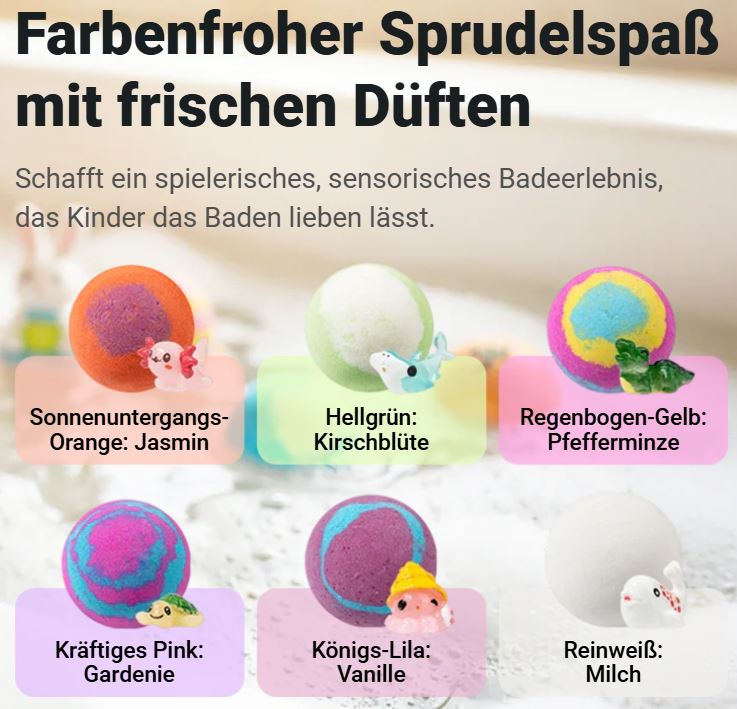 SplashToy - 12 Überraschungs Badebomben für magischen Badespaß - Sopheria