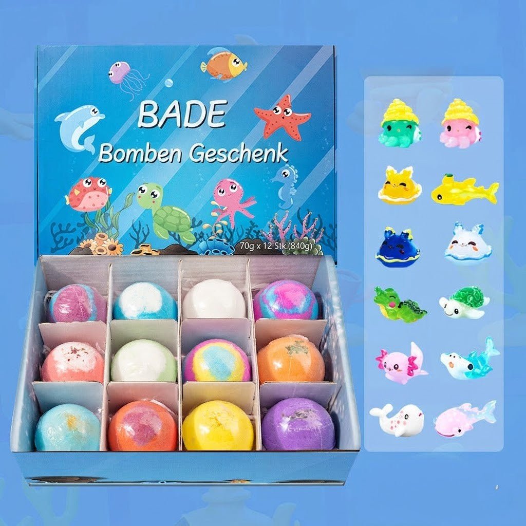 SplashToy - 12 Überraschungs Badebomben für magischen Badespaß - Sopheria