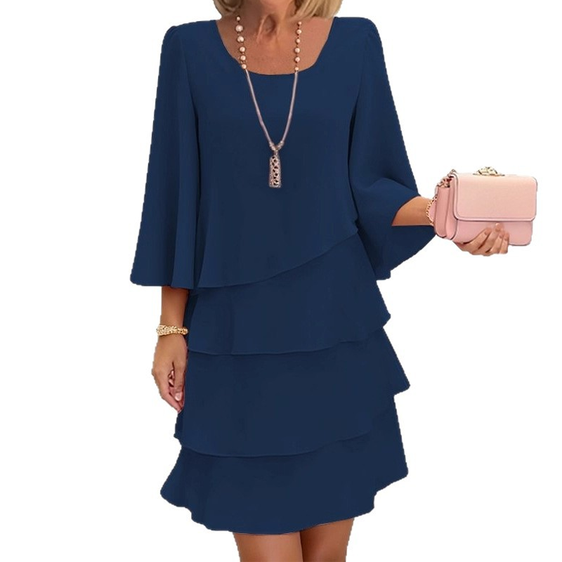Lunara - Elegantes Rüschenkleid mit Volants & eckigem Ausschnitt [50% RABATT]