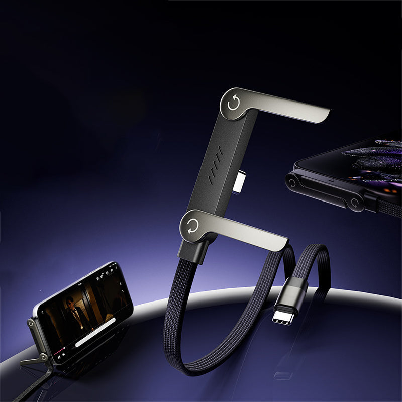 Chargepod – 240W USB-C Schnellladekabel mit integriertem Mehrwinkel-Handyständer