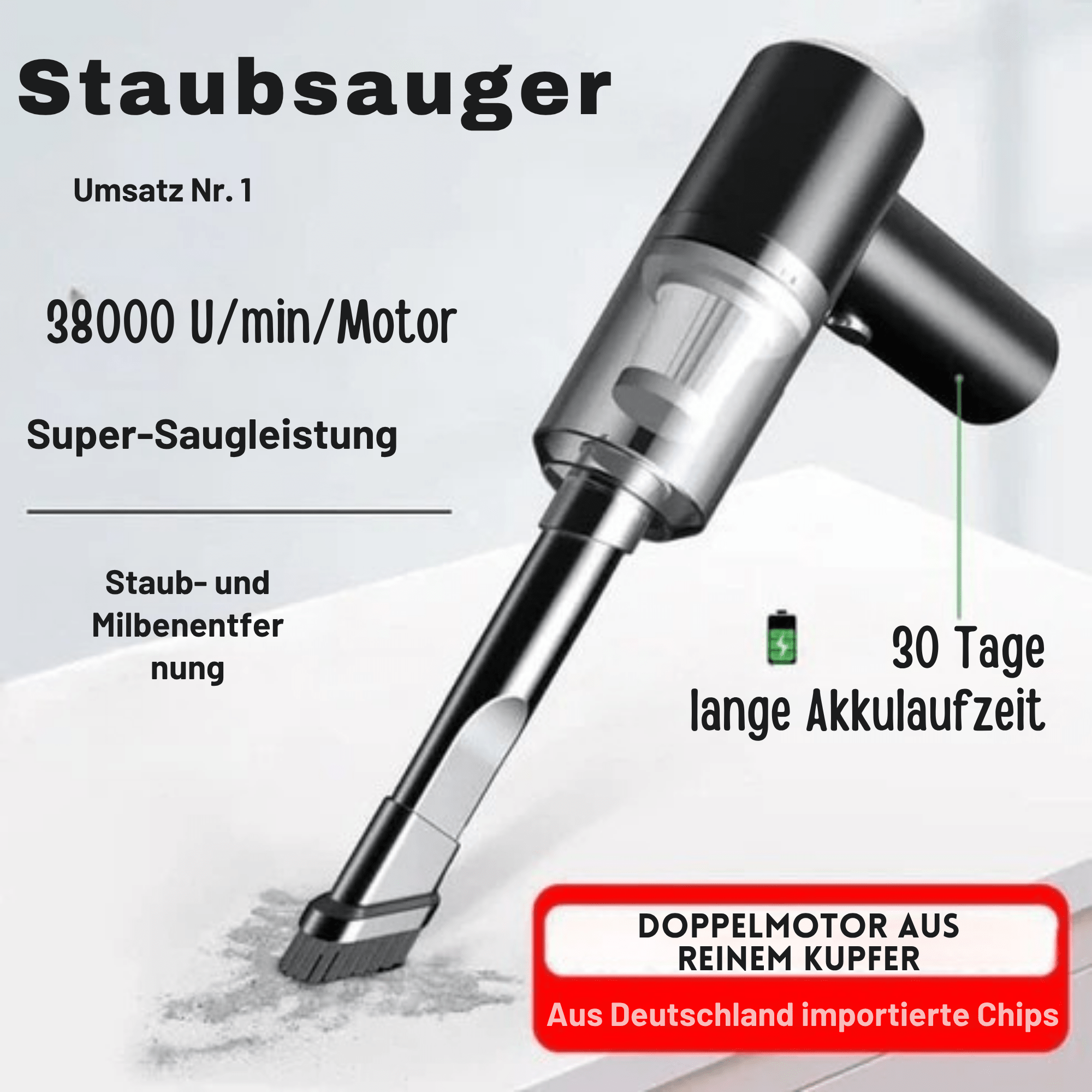 StaubStar™ / Kabelloser Handstaubsauger fürs Auto - Sopheria