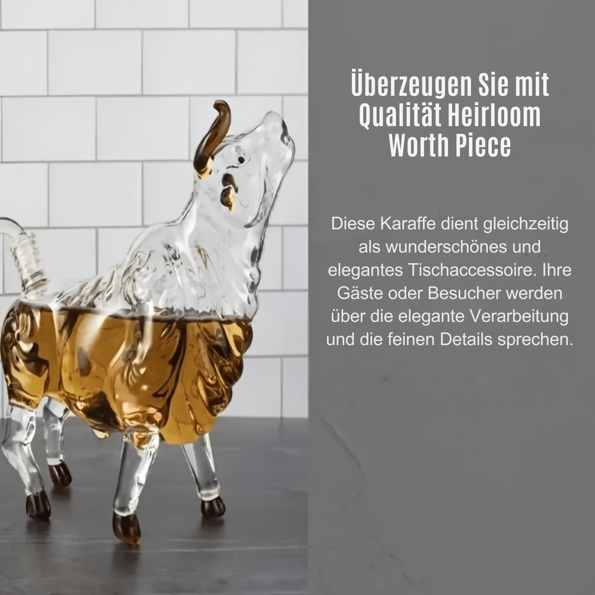 StierSpirit™ / Leerer Stierförmiger Glas-Whiskey-Dekanter (Kein Alkohol enthalten) - Sopheria