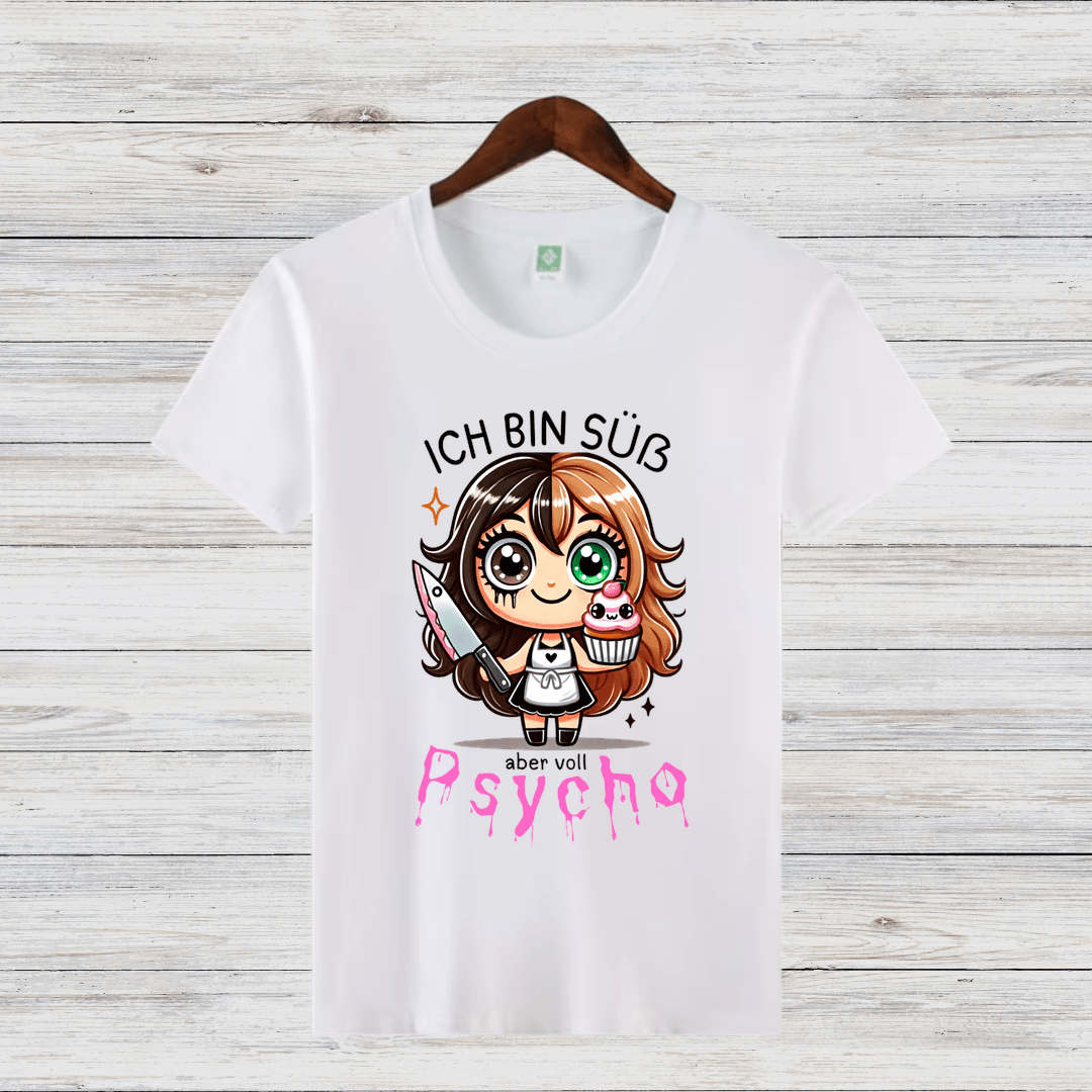Süß und Psycho | Lustiges Statement Shirt | Humorvolles Design für Frauen | Geschenkidee für Wintertage - Sopheria