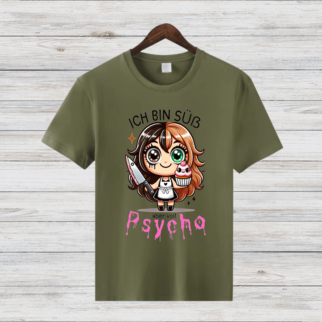 Süß und Psycho | Lustiges Statement Shirt | Humorvolles Design für Frauen | Geschenkidee für Wintertage - Sopheria