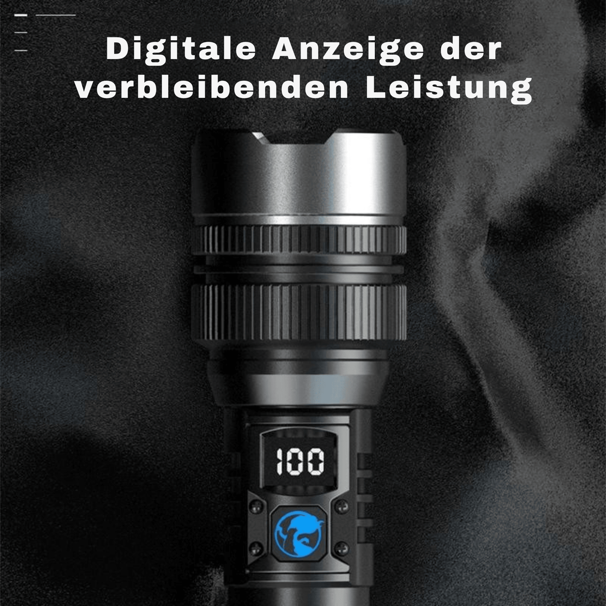 Thorsten – Extrem leistungsstarke LED-Taschenlampe, wasserdicht & stoßfest, mit Zoomfunktion und Powerbank - Sopheria