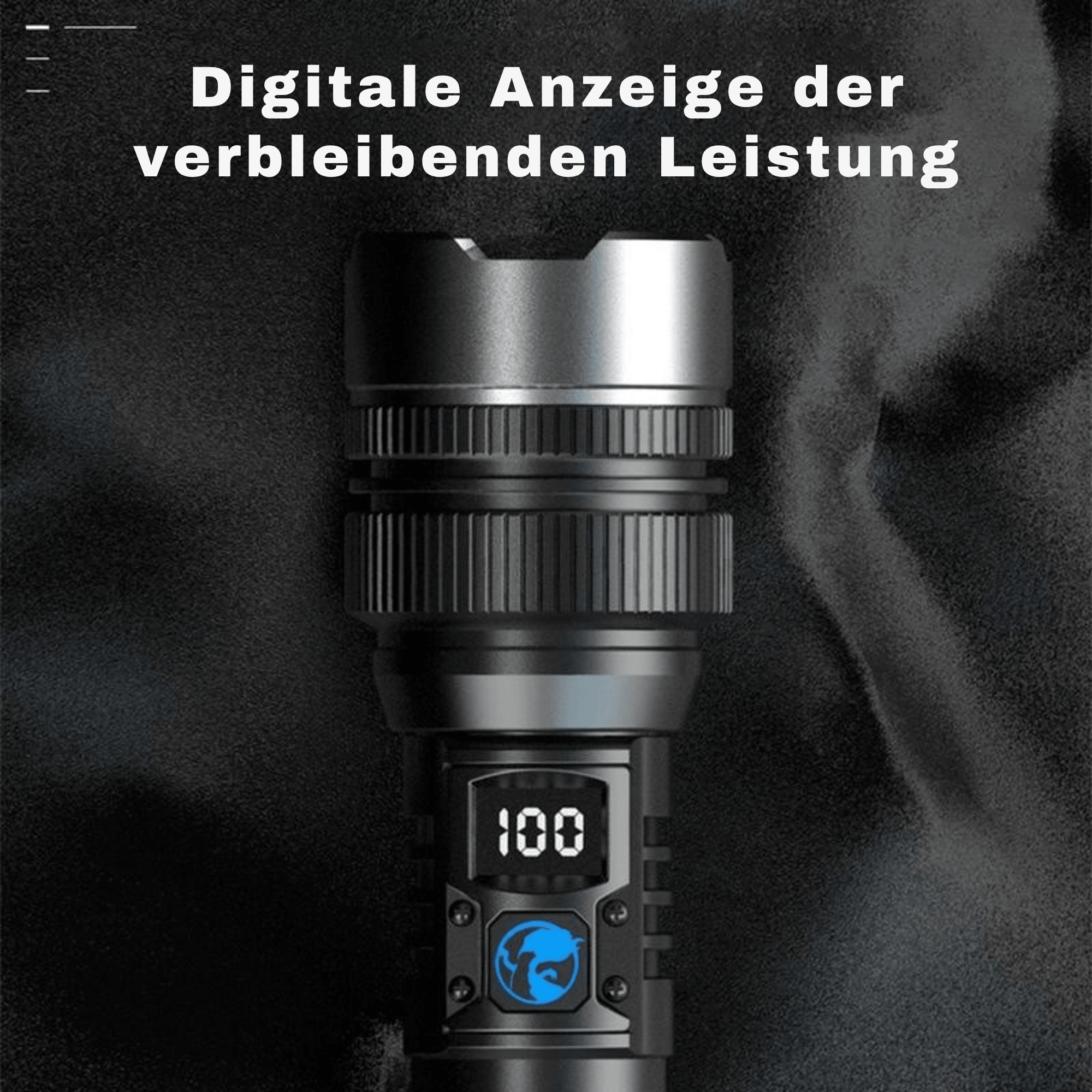 Thorsten – Extrem leistungsstarke LED-Taschenlampe, wasserdicht & stoßfest, mit Zoomfunktion und Powerbank - Sopheria