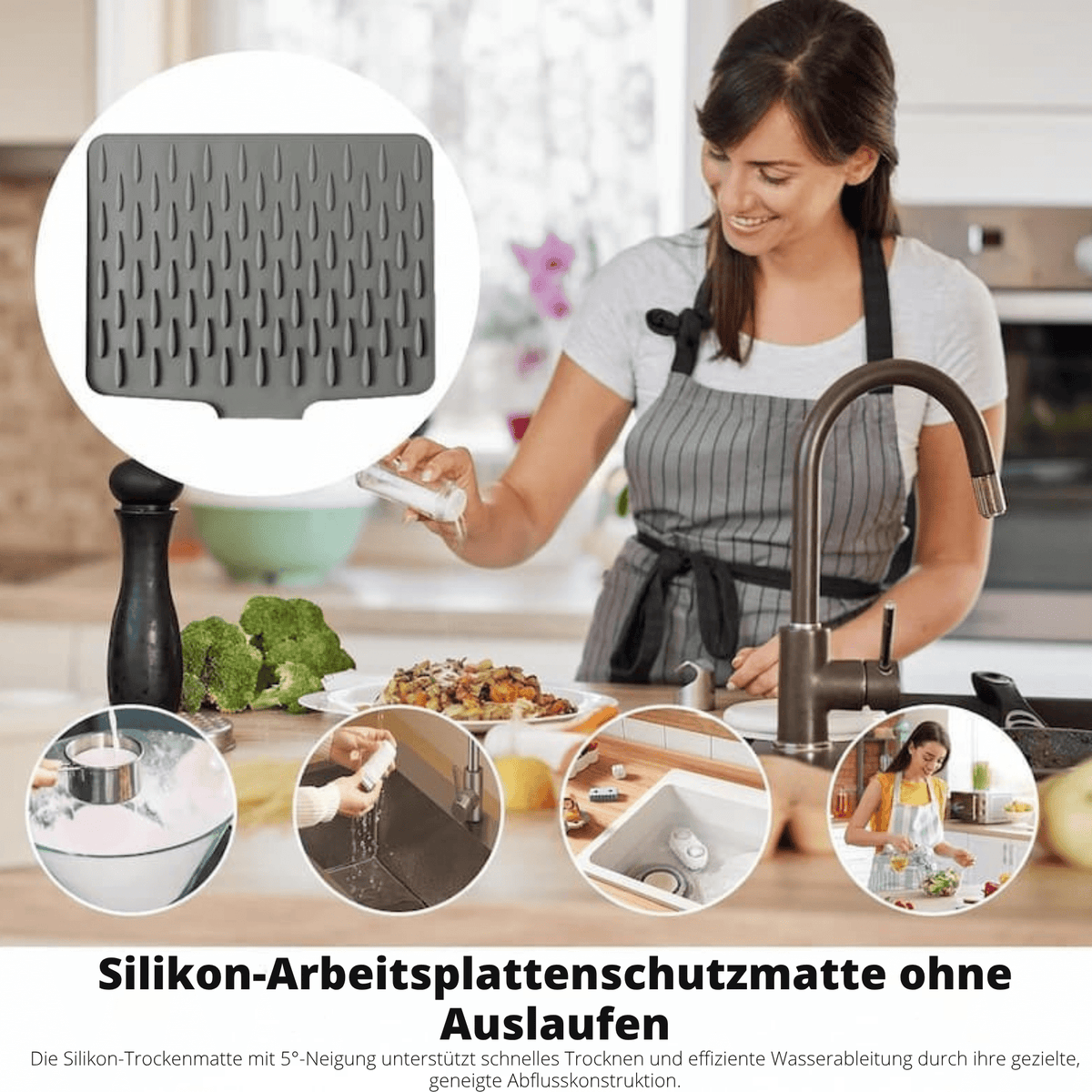 TrockenTakt™ / Silikon-Trocknungs- und Hitzeschutzmatte — Flexibel & BPA-frei - Sopheria