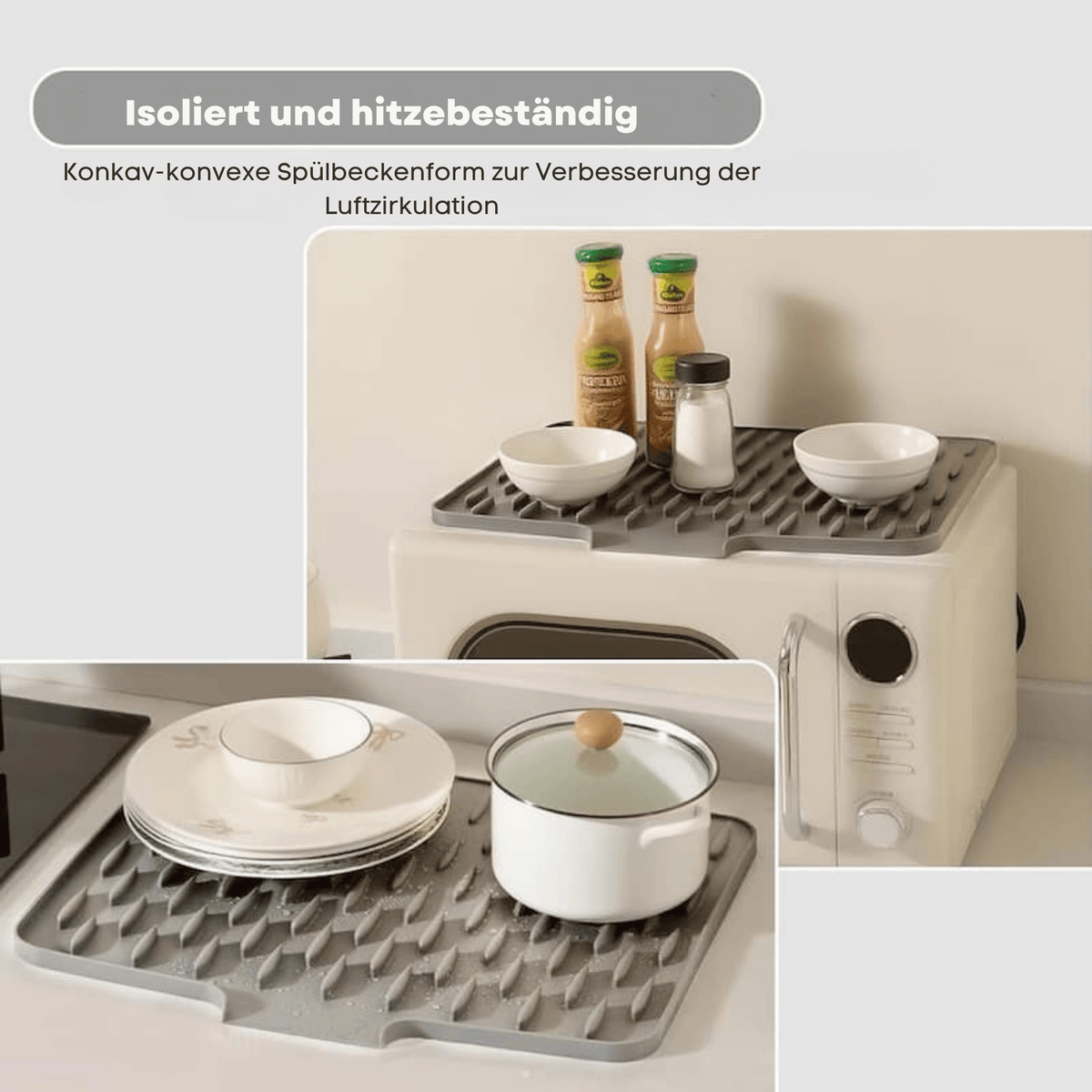TrockenTakt™ / Silikon-Trocknungs- und Hitzeschutzmatte — Flexibel & BPA-frei - Sopheria
