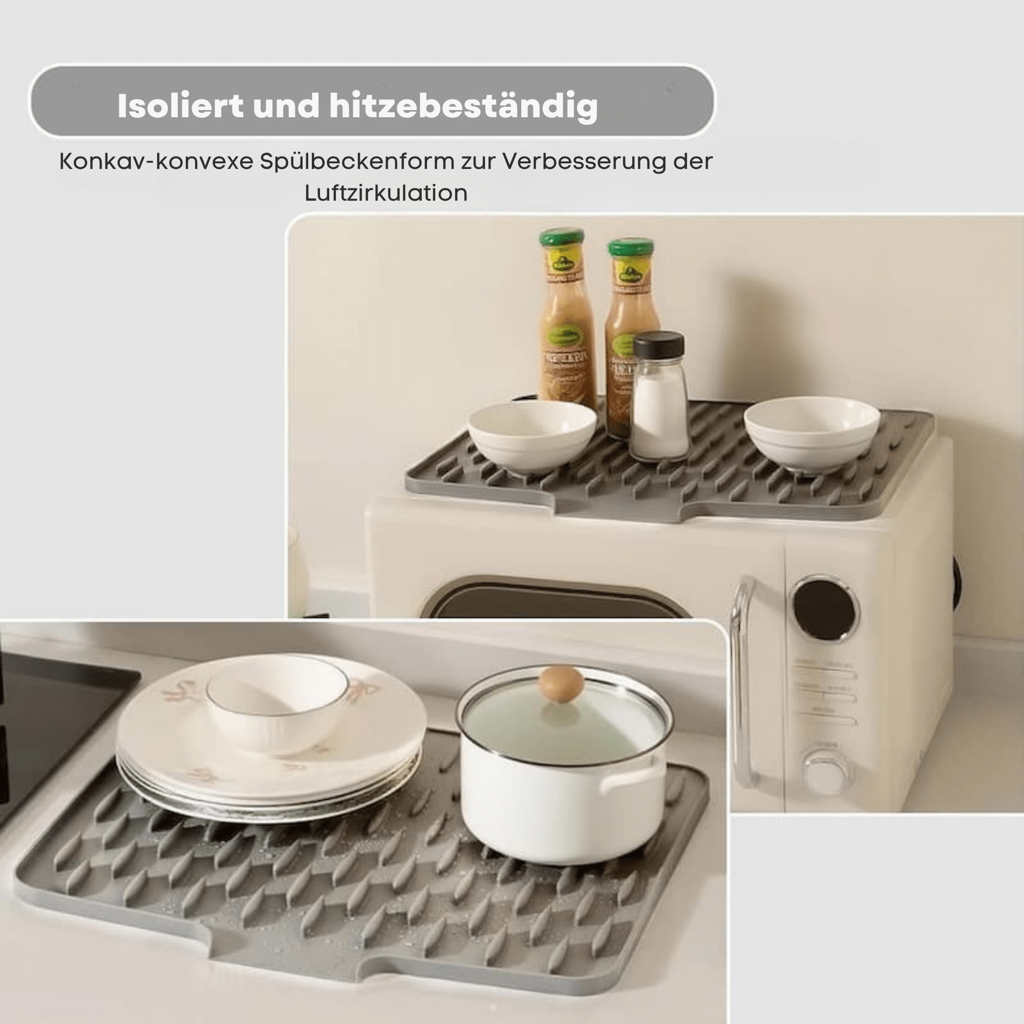 TrockenTakt™ / Silikon-Trocknungs- und Hitzeschutzmatte — Flexibel & BPA-frei - Sopheria