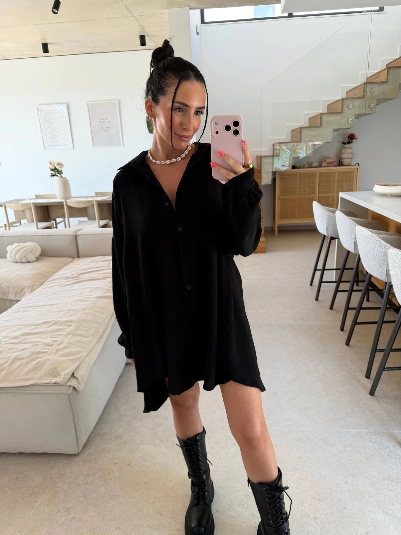 Tunikaa / Oversize Longbluse mit fließendem Komfort Schnitt - Sopheria