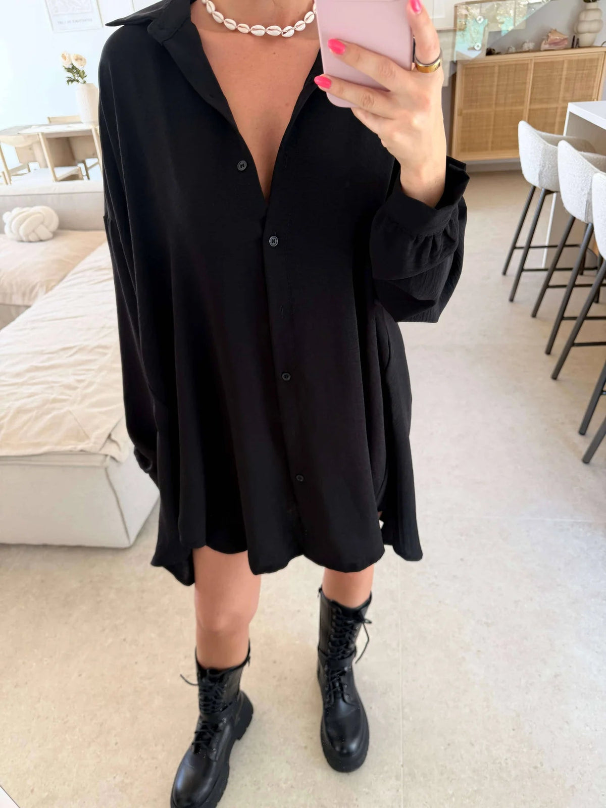Tunikaa / Oversize Longbluse mit fließendem Komfort Schnitt - Sopheria