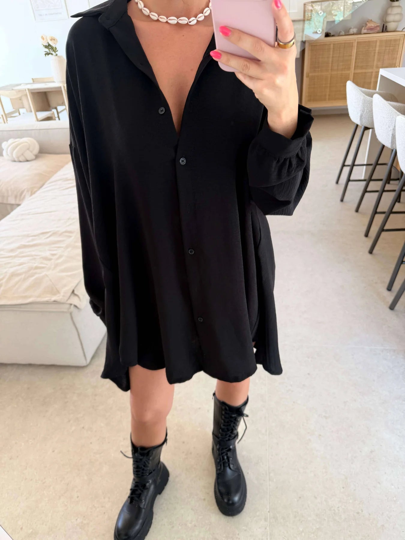 Tunikaa / Oversize Longbluse mit fließendem Komfort Schnitt - Sopheria