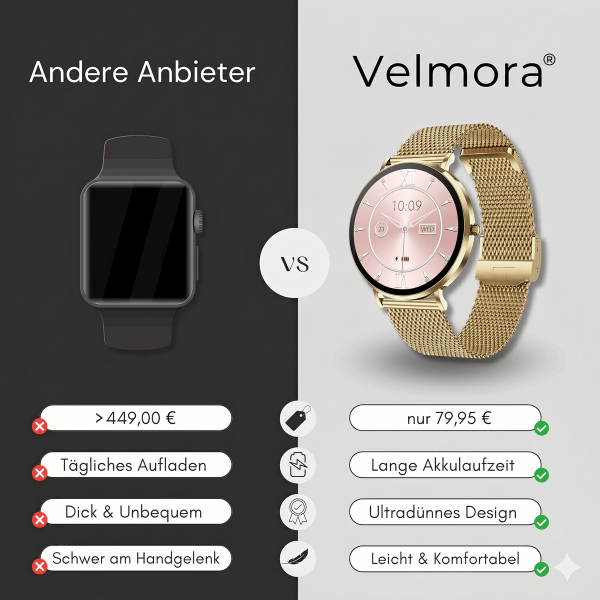 Velmora - Elegante Smartwatch mit Stil & smarten Funktionen - Sopheria