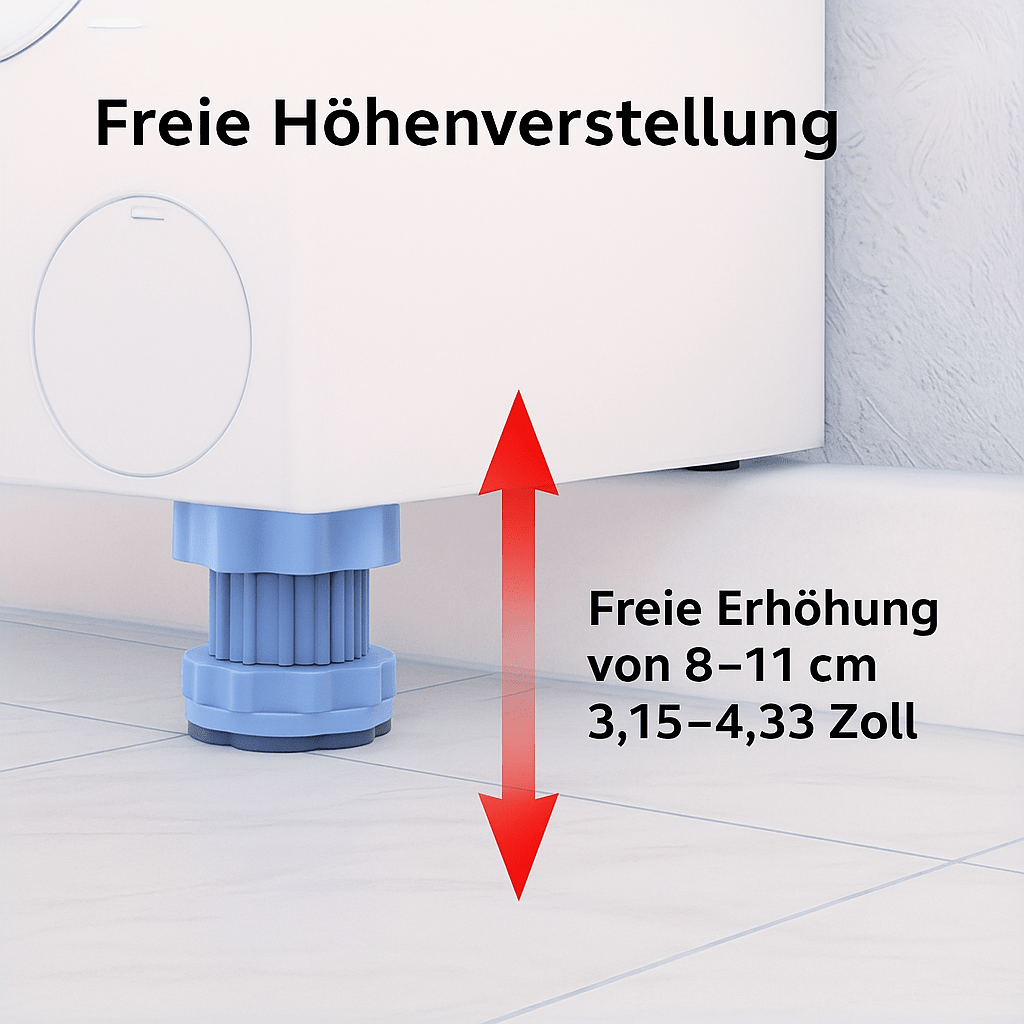 VibraGuard / Universelle Anti-Vibrationspads – Verstellbare Waschmaschinenunterlage | Satz von 4 Stück - Sopheria