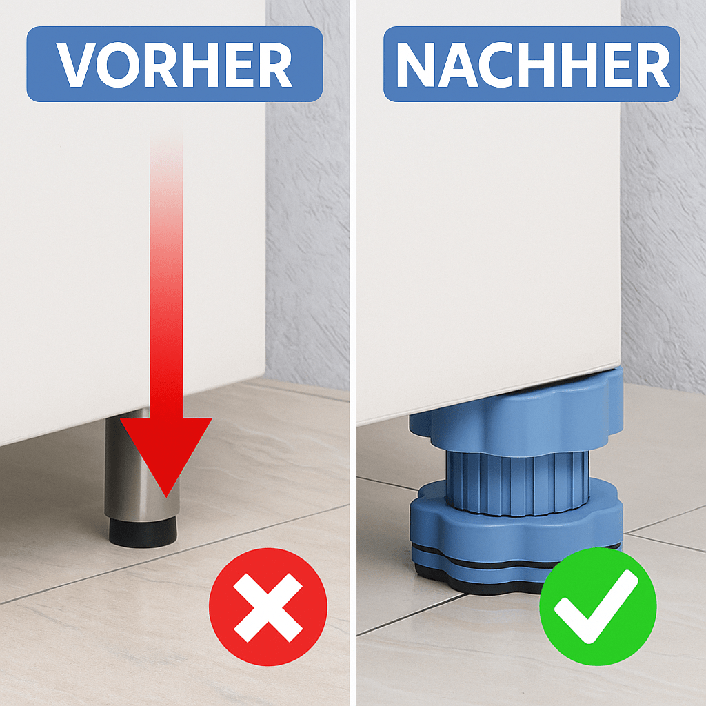 VibraGuard / Universelle Anti-Vibrationspads – Verstellbare Waschmaschinenunterlage | Satz von 4 Stück - Sopheria
