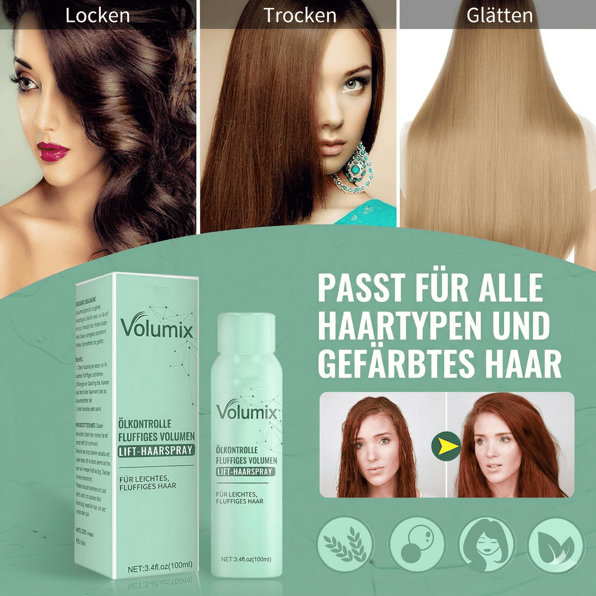 Volumix – Haar Volumen Spray mit Öl Kontrolle - Sopheria