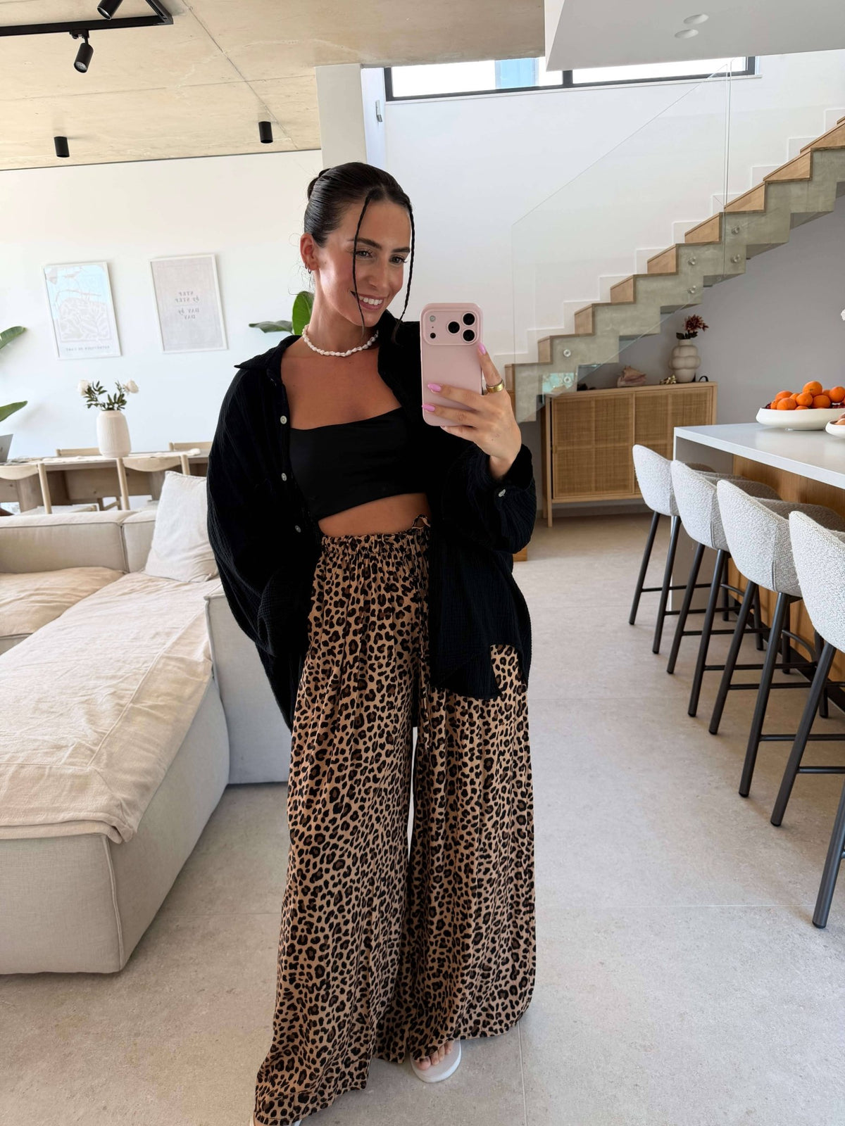 Wildelle / Weite Leoprint Hose für Komfort & Stil im Alltag - Sopheria